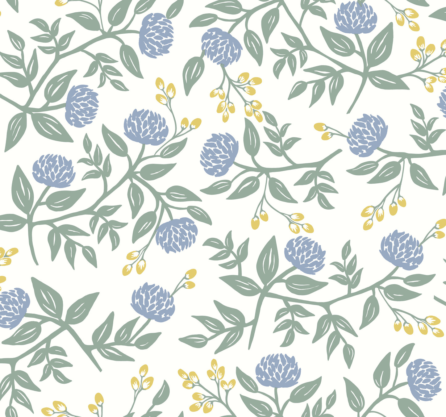 York Wallcoverings Rifle Paper Co. Peonies Periwinkle and Sage Wallpaper  Botanical Multicolor   - RI5148