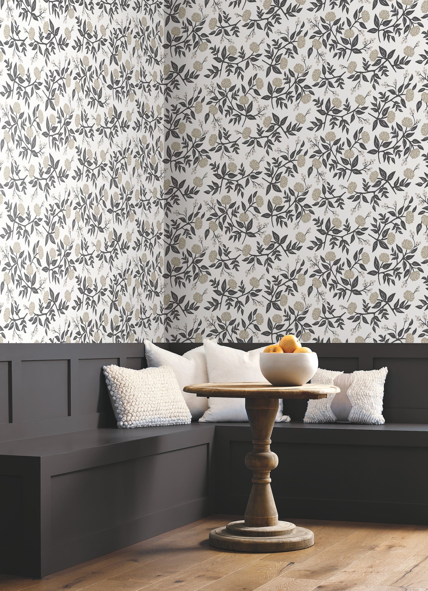 York Wallcoverings Rifle Paper Co. Peonies White and Black Wallpaper  Botanical Whites and Off-Whites   - RI5150