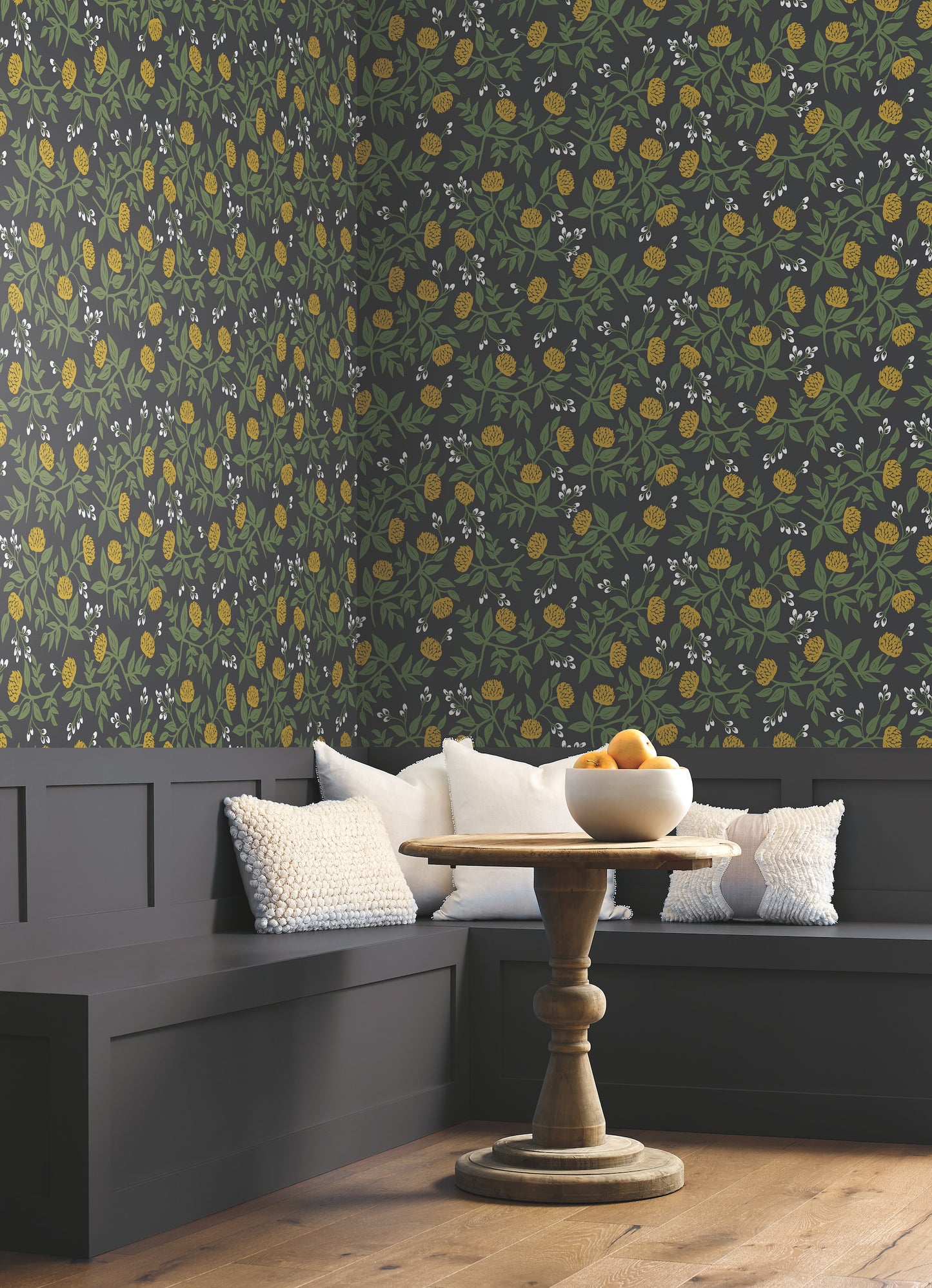 York Wallcoverings York Wallcoverings Rifle Paper Co. Peonies Black & Gold Wallpaper Botanical Botanical Black & Gold   - RI5151