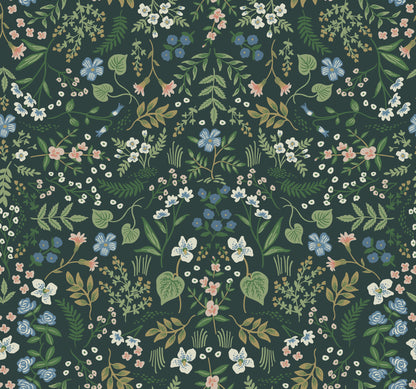 York Wallcoverings Rifle Paper Co. Wildwood Hunter Green Wallpaper  Botanical Greens   - RI5156