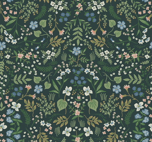 York Wallcoverings Rifle Paper Co. Wildwood Hunter Green Wallpaper  Botanical Greens   - RI5156