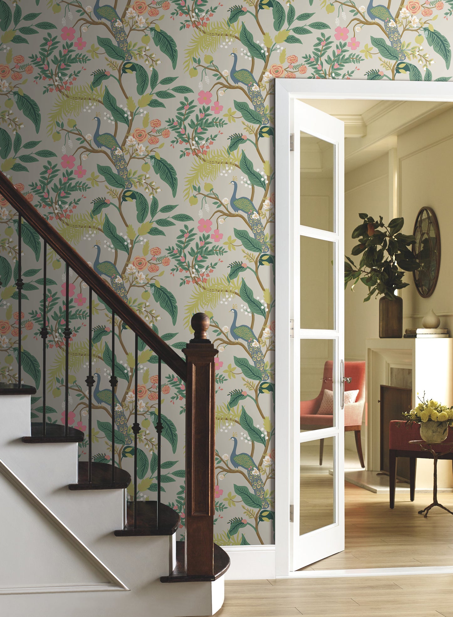 York Wallcoverings Rifle Paper Co. Peacock Linen Wallpaper  Animals Neutrals   - RI5171