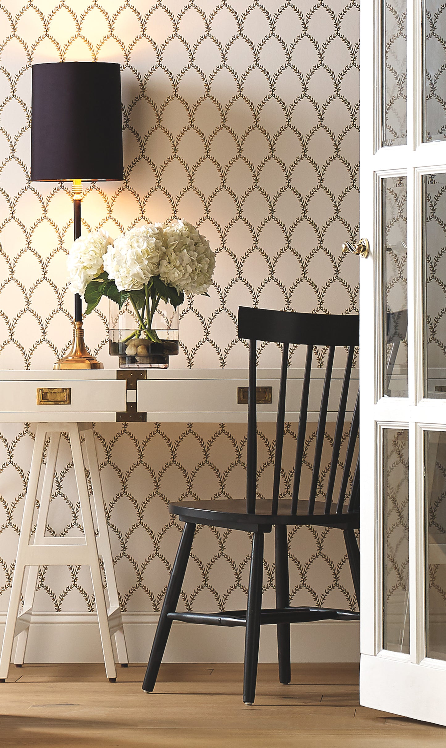 York Wallcoverings Rifle Paper Co. Laurel Gold and White Wallpaper  Botanical Whites and Off-Whites   - RI5176