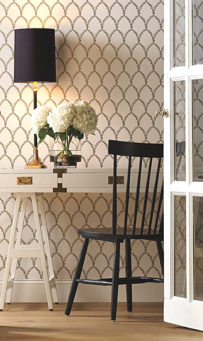 York Wallcoverings Rifle Paper Co. Laurel Gold and White Wallpaper  Botanical Whites and Off-Whites   - RI5176