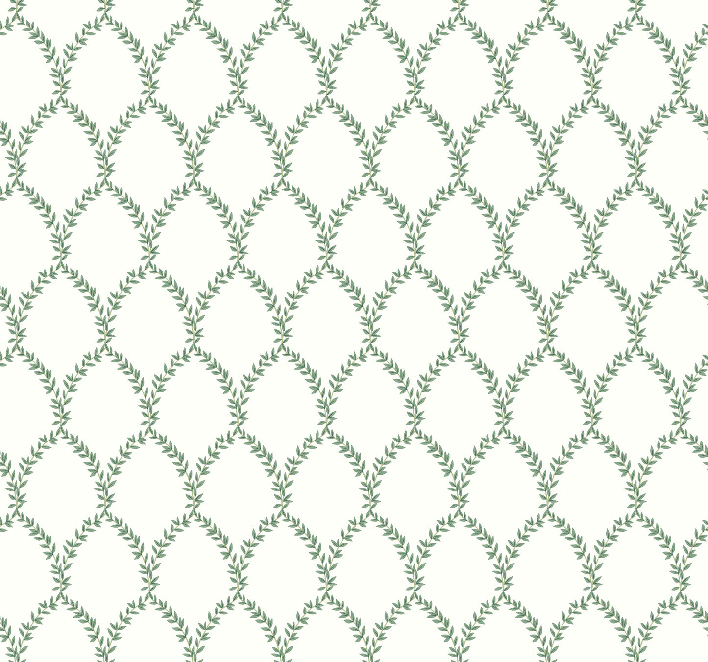 York Wallcoverings Rifle Paper Co. Laurel Green and White Wallpaper  Botanical Whites and Off-Whites   - RI5178