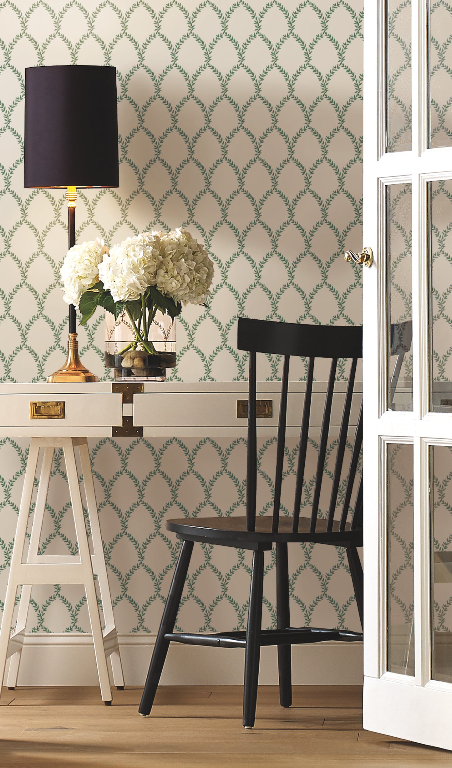 York Wallcoverings Rifle Paper Co. Laurel Green and White Wallpaper  Botanical Whites and Off-Whites   - RI5178