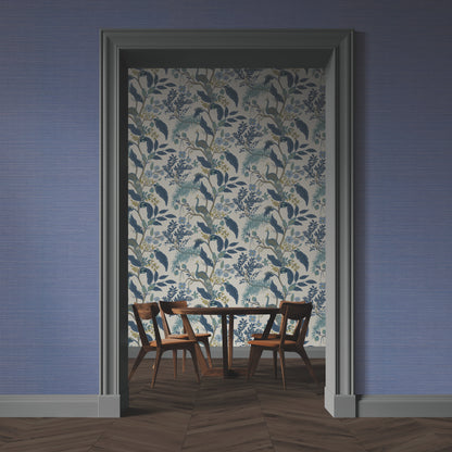 York Wallcoverings Grasscloth II Palette Blue Wallpaper  Weaves Blues   - RI5184