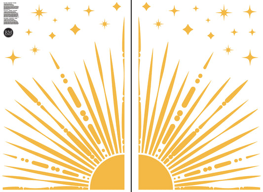 York Wallcoverings RoomMates Sunrise Wall Decals Bohemian Graphics Yellows  Wallpaper - RMDL5542