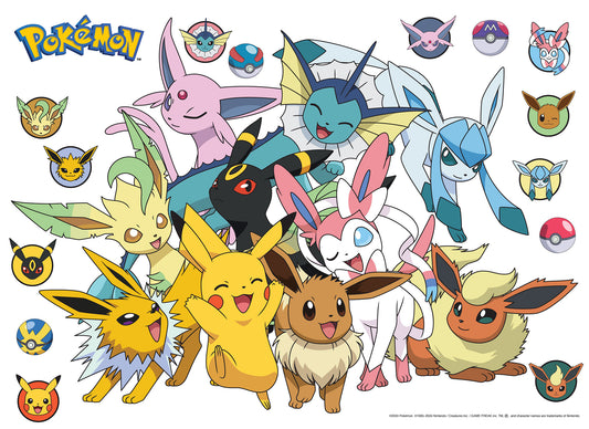 York Wallcoverings RoomMates Pok?Ÿ??mon Eevee Evolutions Wall Decals Kids Graphics Blues  Wallpaper - RMDL5562