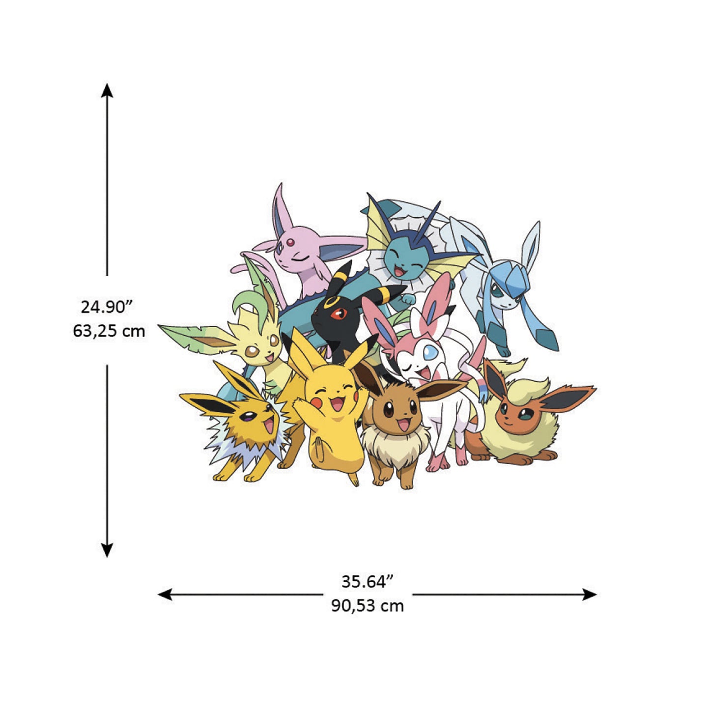 York Wallcoverings RoomMates Pok??mon Eevee Evolutions Wall Decals Kids Graphics Blues  Wallpaper - RMDL5562