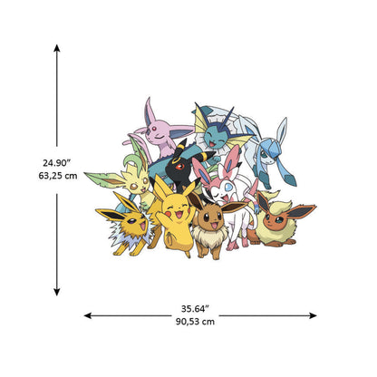 York Wallcoverings RoomMates Pok??mon Eevee Evolutions Wall Decals Kids Graphics Blues  Wallpaper - RMDL5562