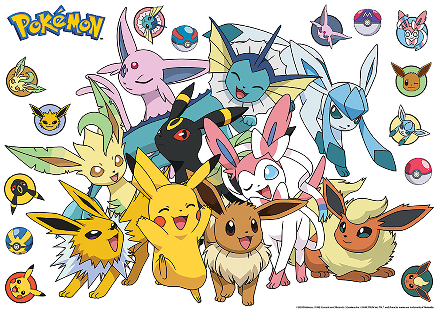 York Wallcoverings RoomMates Pok??mon Eevee Evolutions Wall Decals Kids Graphics Blues  Wallpaper - RMDL5562