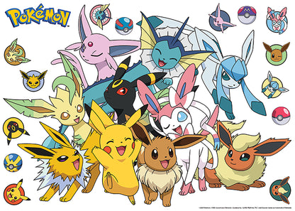 York Wallcoverings RoomMates Pok??mon Eevee Evolutions Wall Decals Kids Graphics Blues  Wallpaper - RMDL5562