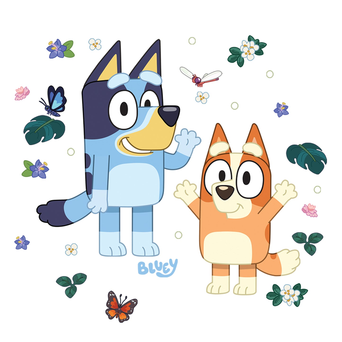 York Wallcoverings RoomMates Bluey and Bingo Character Blue Wall Decals Kids Graphics Blues  Wallpaper - RMDM5560