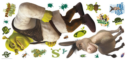 York Wallcoverings RoomMates Shrek and Donkey Wall Decals Graphics Kids Green  Current Peel & Stick - RMDM5561