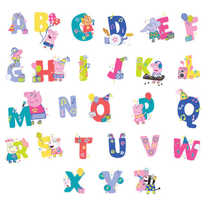 York Wallcoverings RoomMates Peppa Pig Wall Decals Alphabet & Numbers Kids Pink  Current Peel & Stick - RMDM5570