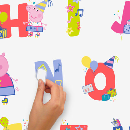 York Wallcoverings RoomMates Peppa Pig Wall Decals Alphabet & Numbers Kids Pink  Current Peel & Stick - RMDM5570