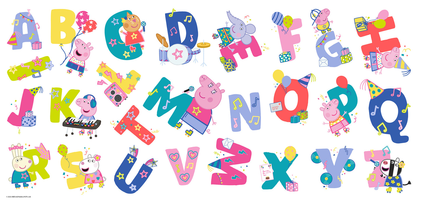 York Wallcoverings RoomMates Peppa Pig Wall Decals Alphabet & Numbers Kids Pink  Current Peel & Stick - RMDM5570