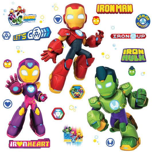York Wallcoverings RoomMates Iron Man and His Awesome Friends Wall Decals Graphics Kids Red  Current Peel & Stick - RMDM5575