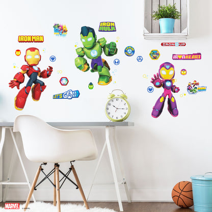 York Wallcoverings RoomMates Iron Man and His Awesome Friends Wall Decals Graphics Kids Red  Current Peel & Stick - RMDM5575