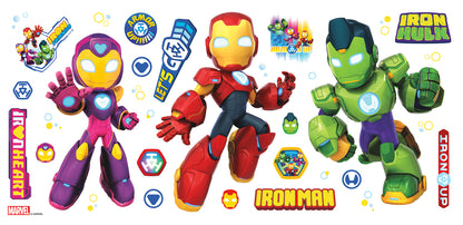 York Wallcoverings RoomMates Iron Man and His Awesome Friends Wall Decals Graphics Kids Red  Current Peel & Stick - RMDM5575