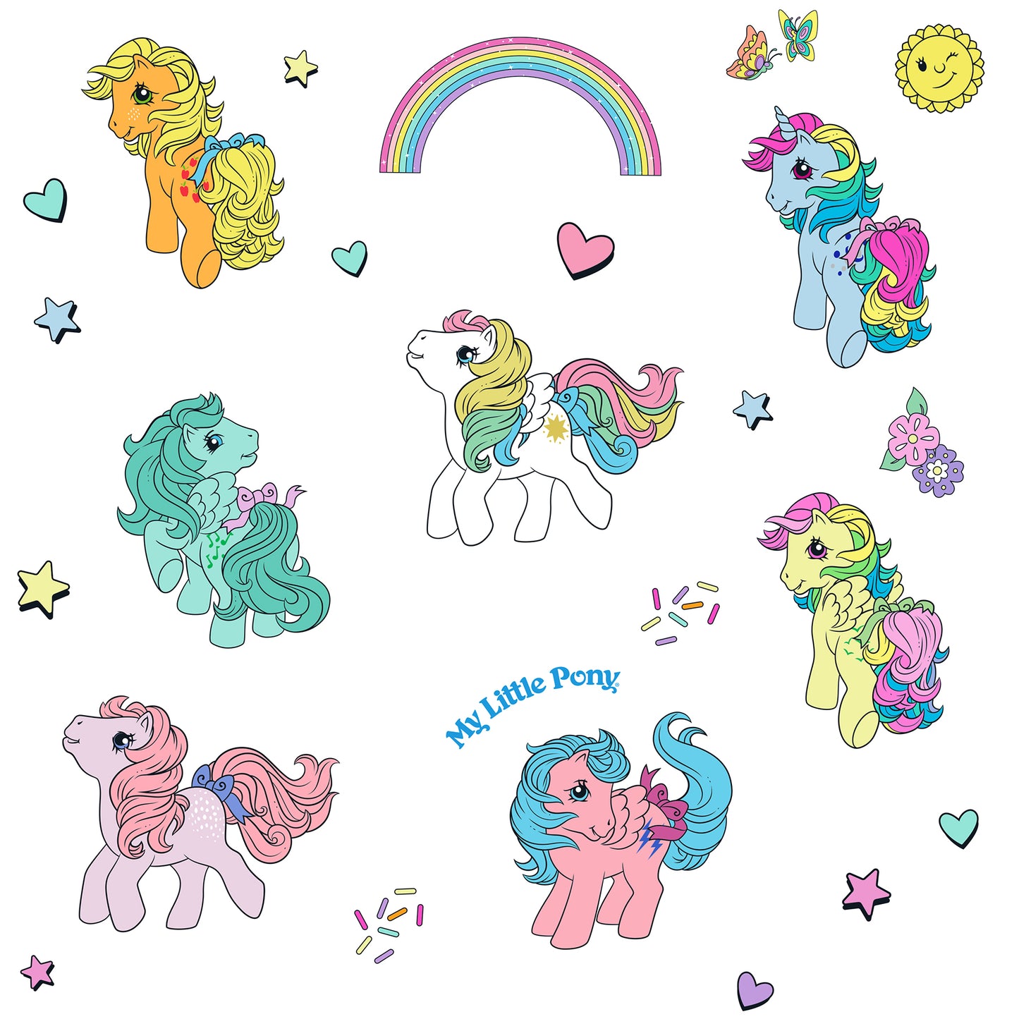 York Wallcoverings RoomMates My Little Pony Retro Characters Wall Decals Graphics Kids Blue  Current Peel & Stick - RMDS5586