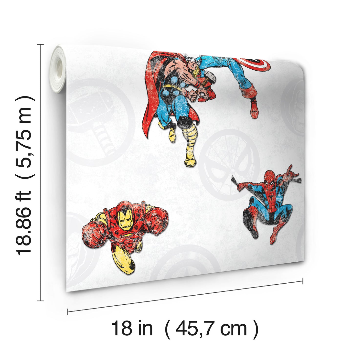 York Wallcoverings RoomMates Avengers Classic Red Peel and Stick Wallpaper Kids Licensed Reds  Wallpaper - RMK11167RL