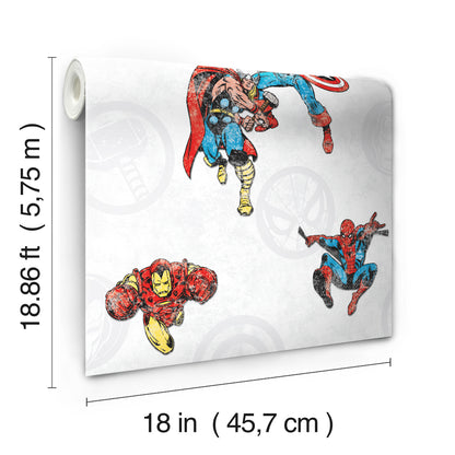 York Wallcoverings RoomMates Avengers Classic Red Peel and Stick Wallpaper Kids Licensed Reds  Wallpaper - RMK11167RL