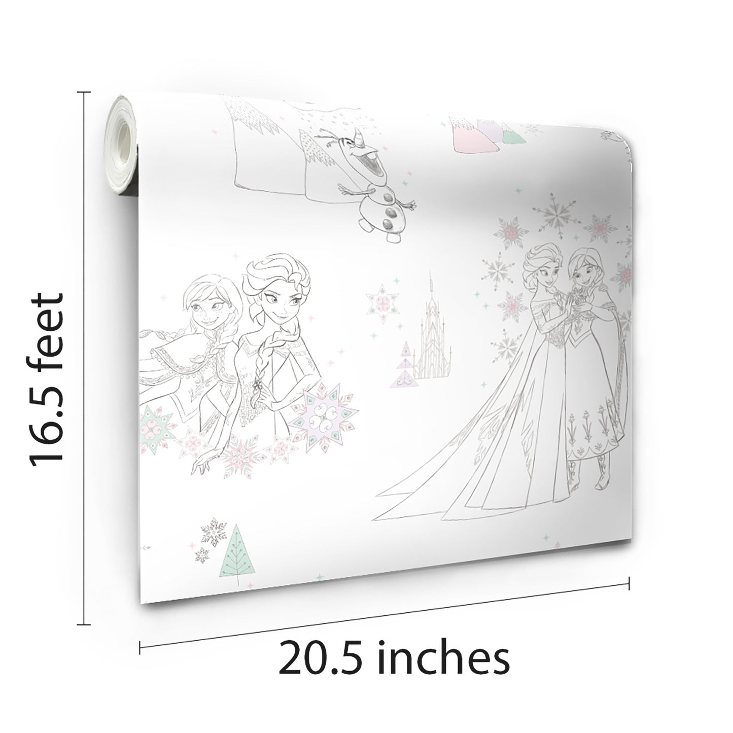 York Wallcoverings RoomMates Disney Frozen Pink Peel and Stick Wallpaper Kids Licensed Multicolor  Wallpaper - RMK11169RL