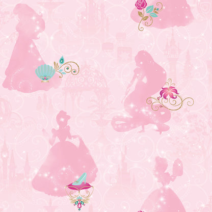 York Wallcoverings RoomMates Disney Princess Pink Peel and Stick Wallpaper Whimsical Licensed Pinks  Wallpaper - RMK11170RL