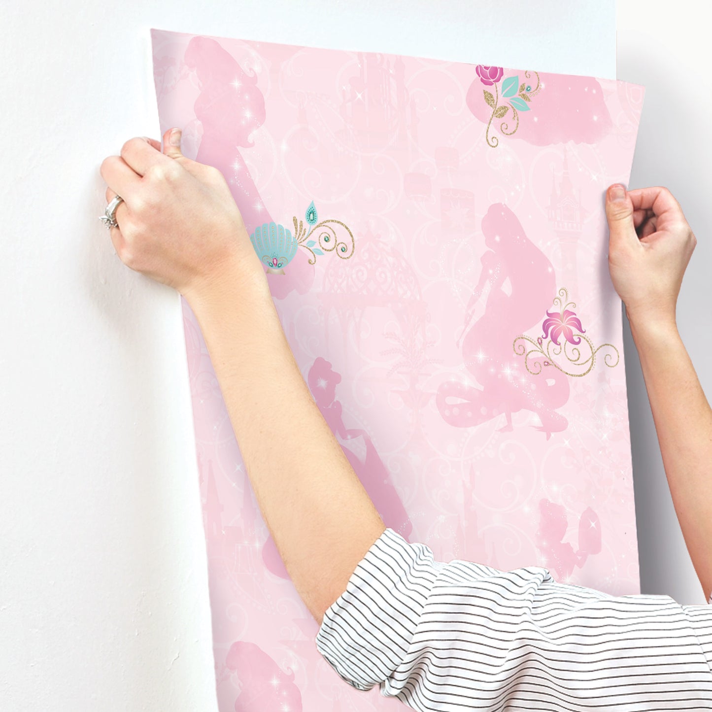 York Wallcoverings RoomMates Disney Princess Pink Peel and Stick Wallpaper Whimsical Licensed Pinks  Wallpaper - RMK11170RL