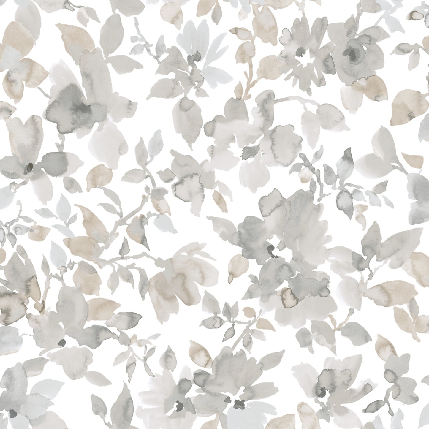 York Wallcoverings RoomMates Watercolor Floral Tan Peel and Stick Wallpaper Transitional Botanical Neutrals  Wallpaper - RMK11235WP