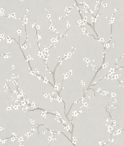 York Wallcoverings RoomMates Cherry Blossom Neutral Peel and Stick Wallpaper Traditional Botanical Neutrals  Wallpaper - RMK11270WP
