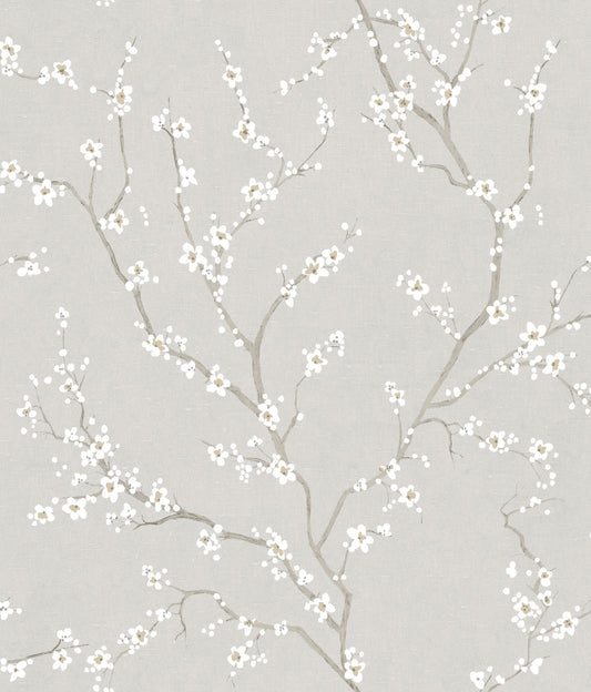 York Wallcoverings RoomMates Cherry Blossom Neutral Peel and Stick Wallpaper Traditional Botanical Neutrals  Wallpaper - RMK11270WP