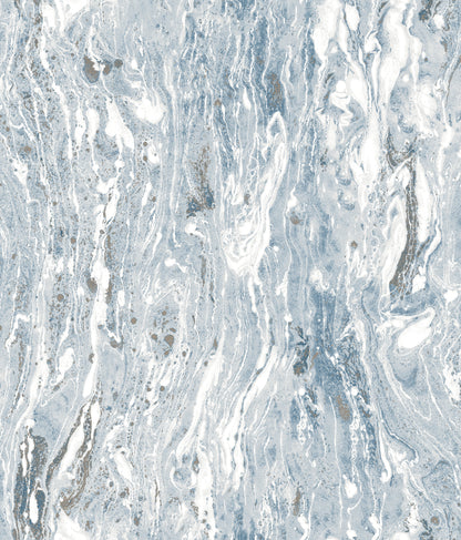 York Wallcoverings RoomMates Marble Seas Blue Peel and Stick Wallpaper Modern Abstract Blues  Wallpaper - RMK11279WP