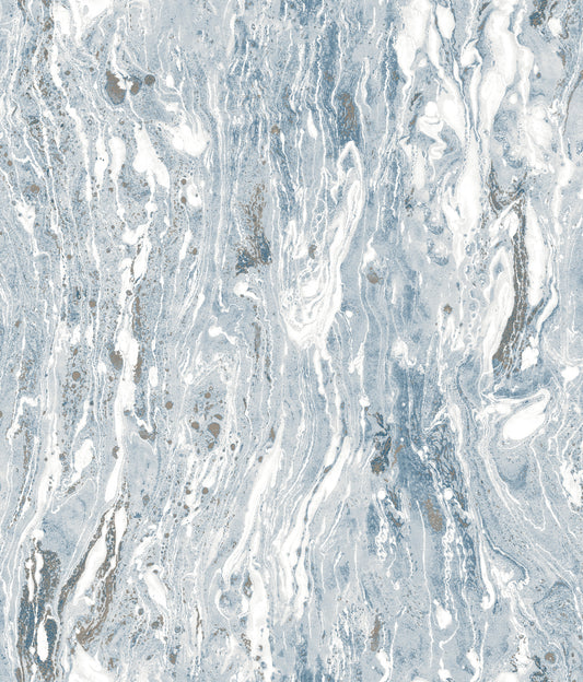 York Wallcoverings RoomMates Marble Seas Blue Peel and Stick Wallpaper Modern Abstract Blues  Wallpaper - RMK11279WP