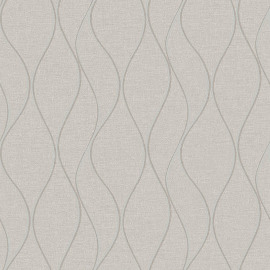 York Wallcoverings RoomMates Wave Ogee Beige Peel and Stick Wallpaper Glam Global Neutrals  Wallpaper - RMK11292WP