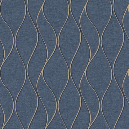 York Wallcoverings RoomMates Wave Ogee Blue Peel and Stick Wallpaper Glam Global Blues  Wallpaper - RMK11293WP