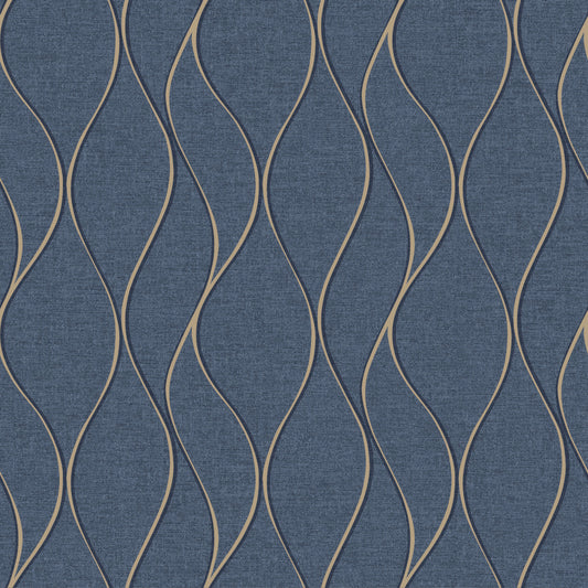 York Wallcoverings RoomMates Wave Ogee Blue Peel and Stick Wallpaper Glam Global Blues  Wallpaper - RMK11293WP