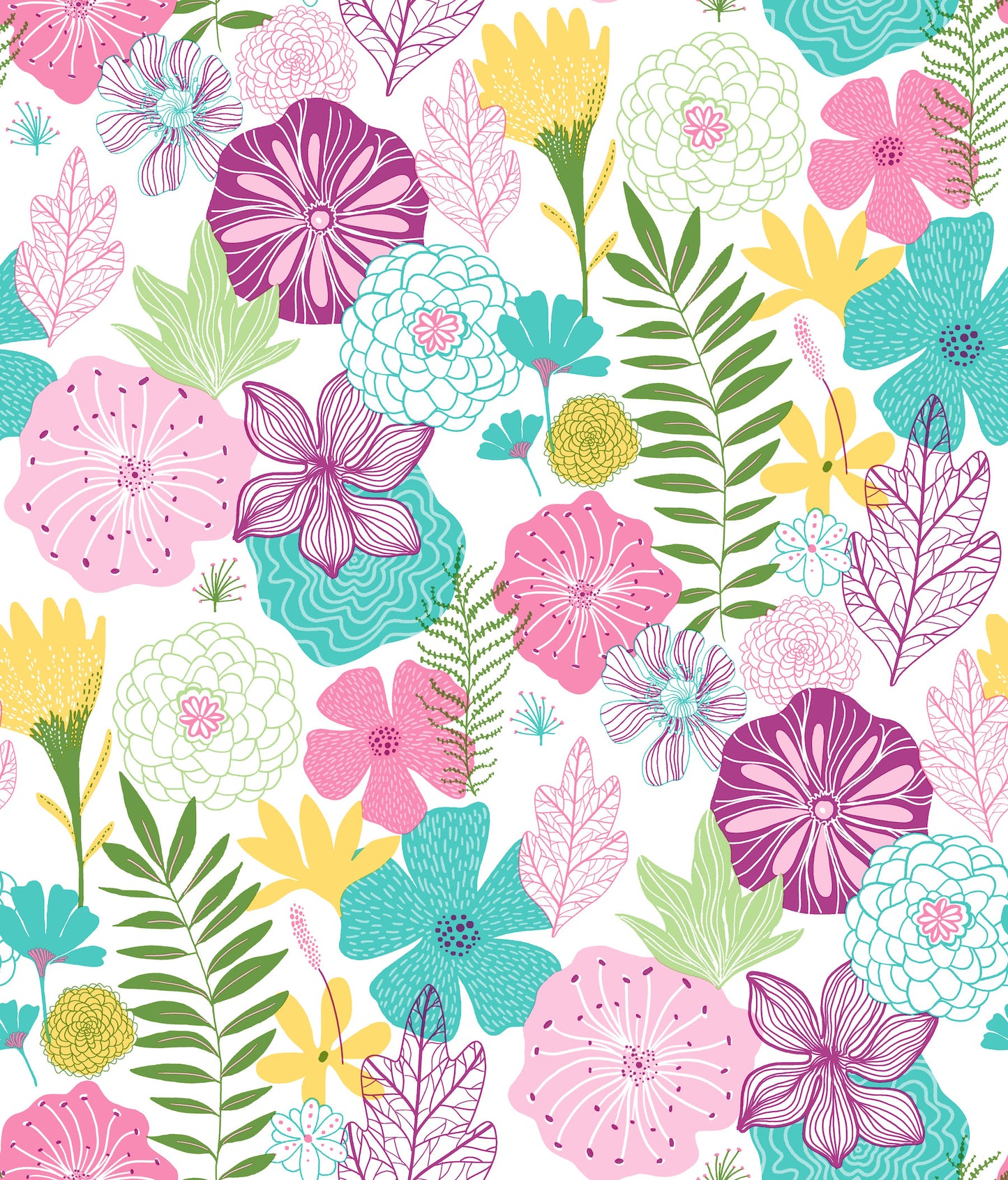 York Wallcoverings RoomMates Perennial Blooms Purple Peel and Stick Wallpaper Modern Botanical Purples  Wallpaper - RMK11327WP