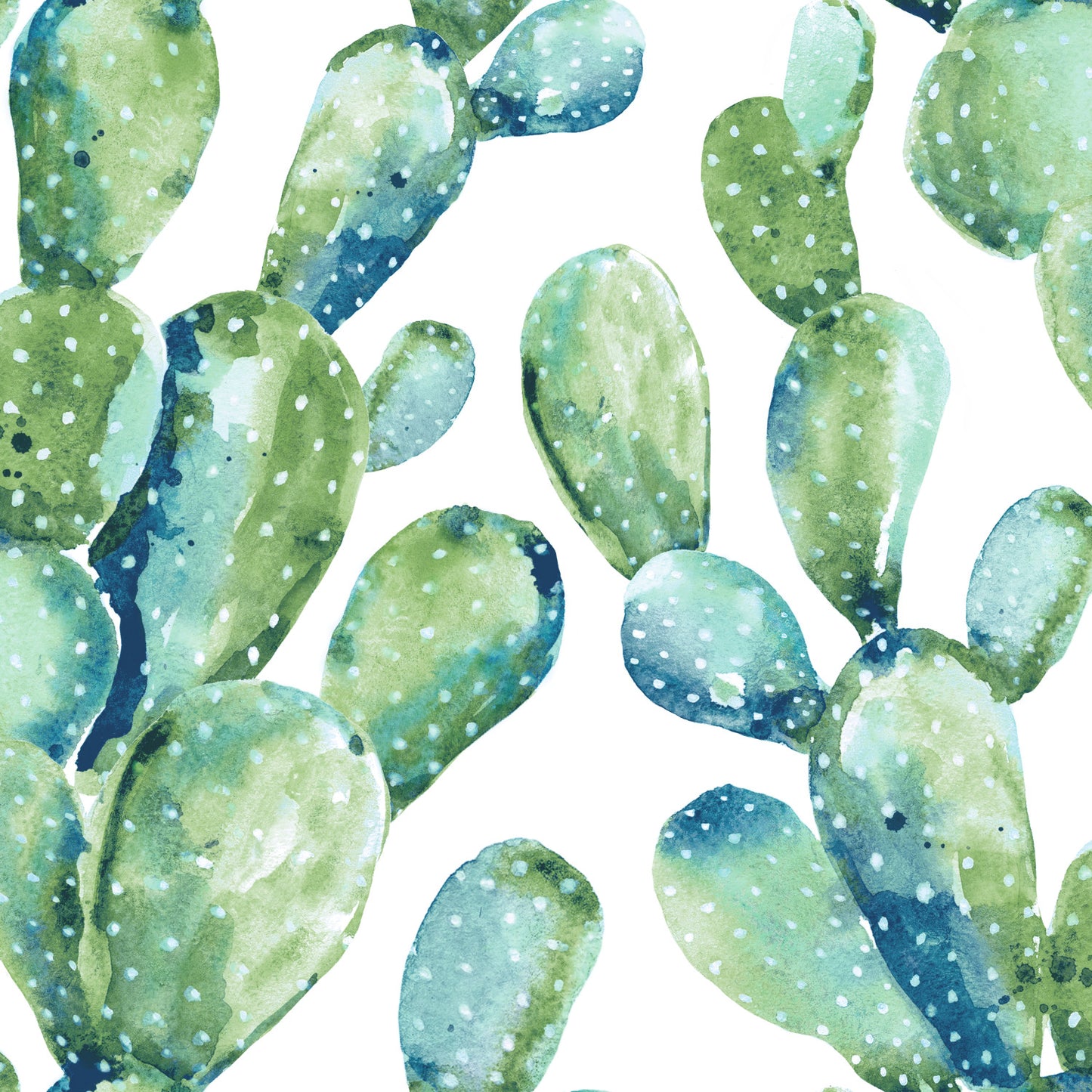 York Wallcoverings RoomMates Prickly Pear Cactus Blue Peel and Stick Wallpaper Modern Botanical Blues  Wallpaper - RMK11351WP