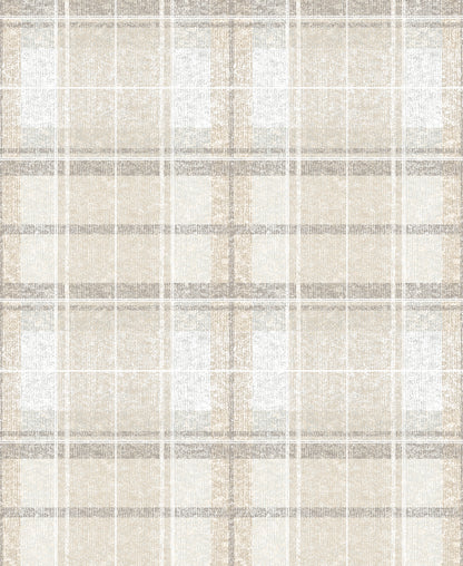 York Wallcoverings RoomMates Tweed Plaid Beige Peel and Stick Wallpaper Traditional Global Neutrals  Wallpaper - RMK11395RL