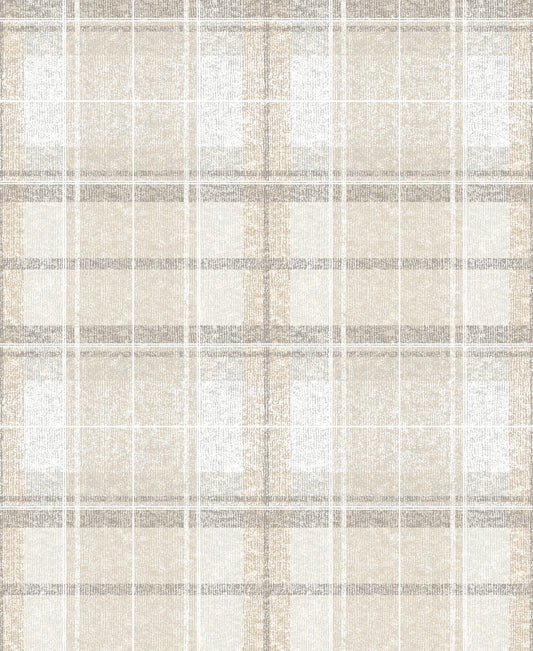 York Wallcoverings RoomMates Tweed Plaid Beige Peel and Stick Wallpaper Traditional Global Neutrals  Wallpaper - RMK11395RL