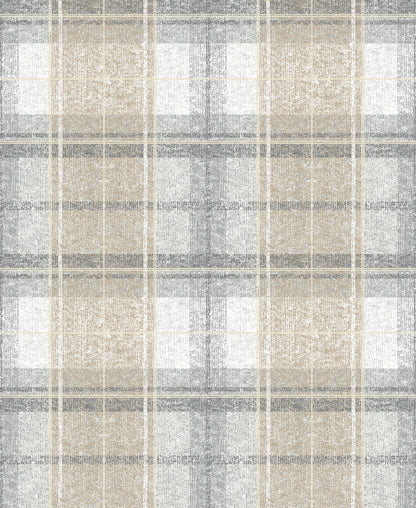 York Wallcoverings RoomMates Tweed Plaid Grey Peel and Stick Wallpaper Traditional Global Greys  Wallpaper - RMK11396RL