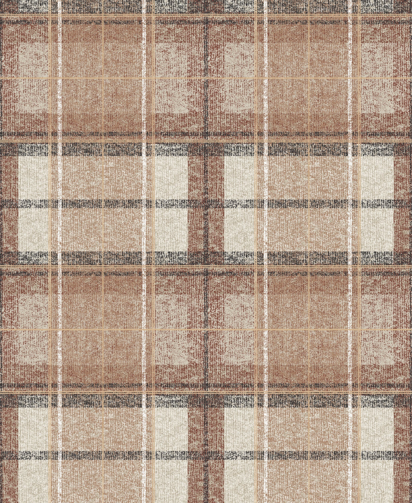 York Wallcoverings RoomMates Tweed Plaid Brown Peel and Stick Wallpaper Traditional Global Browns  Wallpaper - RMK11397RL