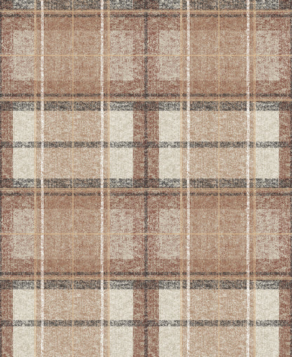 York Wallcoverings RoomMates Tweed Plaid Brown Peel and Stick Wallpaper Traditional Global Browns  Wallpaper - RMK11397RL