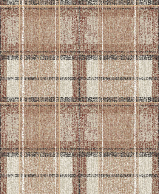 York Wallcoverings RoomMates Tweed Plaid Brown Peel and Stick Wallpaper Traditional Global Browns  Wallpaper - RMK11397RL