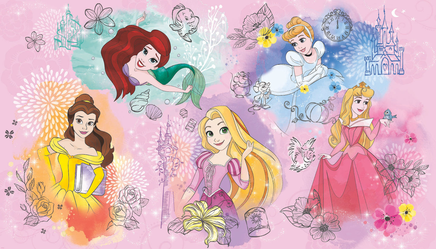 York Wallcoverings RoomMates Disney Princess Peel and Stick Wall Mural Kids Children and Nursery Multicolor  Wallpaper - RMK11414M