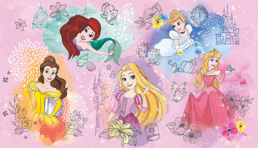 York Wallcoverings RoomMates Disney Princess Peel and Stick Wall Mural Kids Children and Nursery Multicolor  Wallpaper - RMK11414M