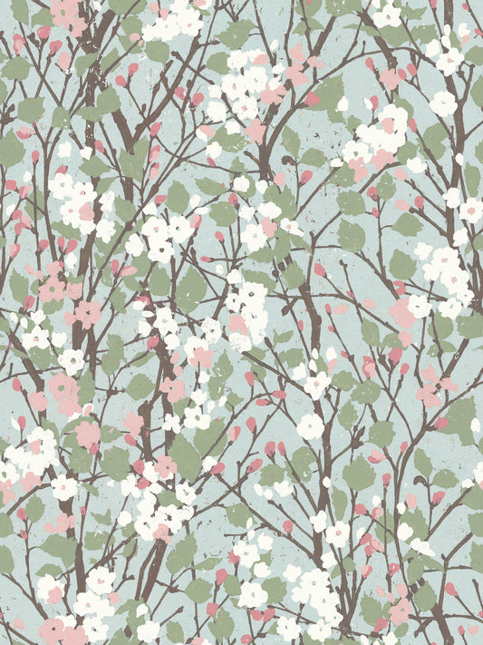 York Wallcoverings RoomMates Willow Branch Blue Peel and Stick Wallpaper Modern Botanical Multicolor  Wallpaper - RMK11423RL